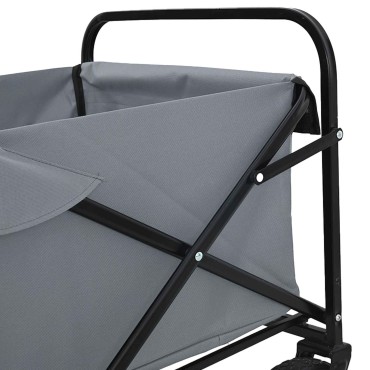 vidaXL Καρότσι Αγορών Με Φρένα Γκρι 94 x 53 x 99 εκ Ύφασμα Oxford