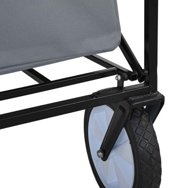 vidaXL Καρότσι Αγορών Με Φρένα Γκρι 94 x 53 x 99 εκ Ύφασμα Oxford