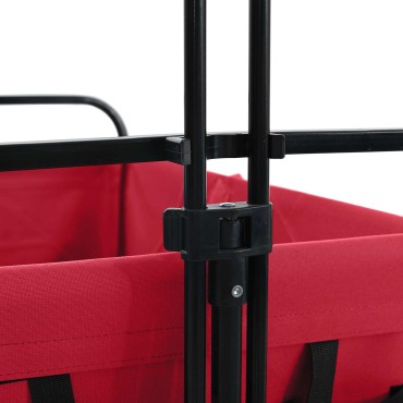 vidaXL Καρότσι Αγορών Με Φρένα Κόκκινο 94 x 53 x 99 εκ Ύφασμα Oxford