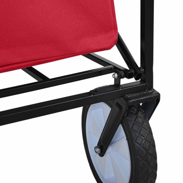vidaXL Καρότσι Αγορών Με Φρένα Κόκκινο 94 x 53 x 99 εκ Ύφασμα Oxford