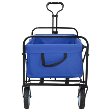 vidaXL Αναδιπλούμενο Τρόλεϊ Χειρός Μπλε 94 x 53 x 99 εκ Ύφασμα Oxford