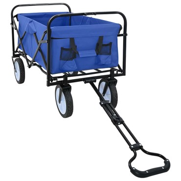 vidaXL Αναδιπλούμενο Τρόλεϊ Χειρός Μπλε 94 x 53 x 99 εκ Ύφασμα Oxford