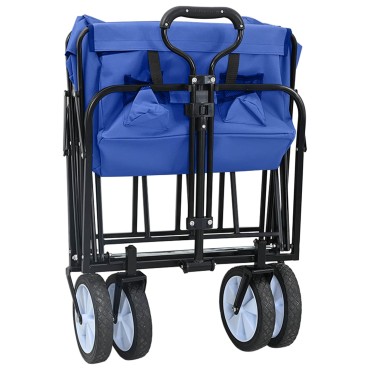 vidaXL Αναδιπλούμενο Τρόλεϊ Χειρός Μπλε 94 x 53 x 99 εκ Ύφασμα Oxford