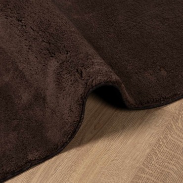 vidaXL Μέτριος πέλος μαλακός και πλενόμενος χαλί HUARTE Καφέ 750x80cm
