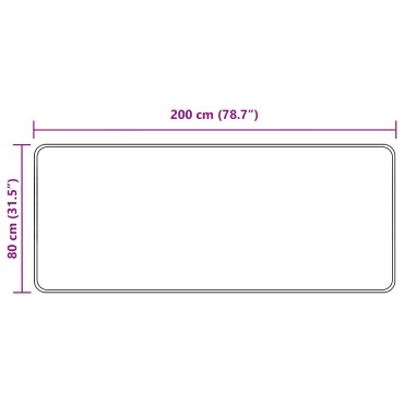 vidaXL Χαλί Runner MARSA Μαύρο 80x200cm Πολυέστερ και PVC