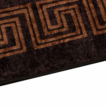 vidaXL Χαλί Runner MARSA Μαύρο 80x450cm Πολυέστερ και PVC