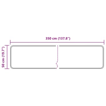 vidaXL Χαλί Runner MARSA Γκρι 50x350cm Πολυέστερ και PVC