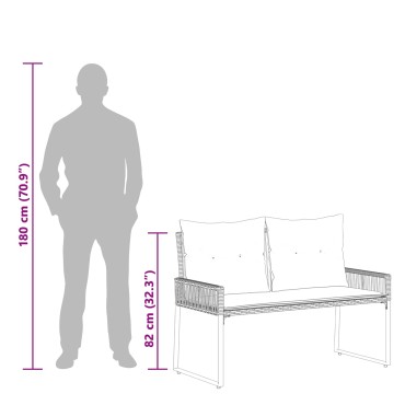 vidaXL Εξωτερικός πάγκος 2 -Seater 4 τεμ. 110x59x82cm Ορθογώνιος