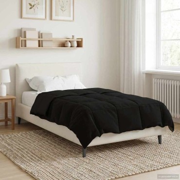 vidaXL Καλοκαιρινό Παπλωματοθήκη 155 x 220 cm Καλοκαίρι Μαύρο