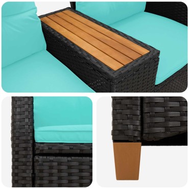 vidaXL Ρυθμιζόμενος Πάγκος με Τραπέζι 2 -Seater 126x65x112cm
