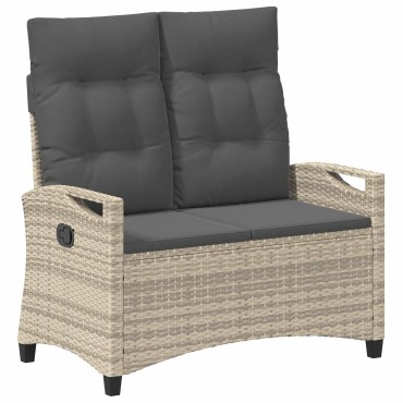 vidaXL Παγκάκι κήπου με μαξιλάρι 105x60x112cm ατσάλι 1 τεμ.