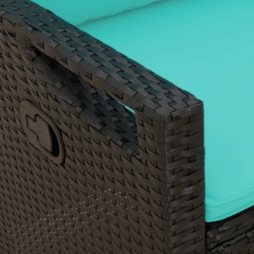 vidaXL Παγκάκι κήπου με μαξιλάρι 105x60x112cm ατσάλι 1 τεμ.
