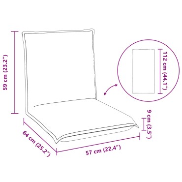 vidaXL Ρυθμιζόμενη Πολυθρόνα Δαπέδου Taupe Ύφασμα 57x64x59cm