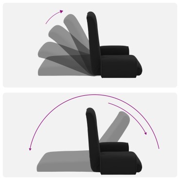 vidaXL Ρυθμιζόμενη Πολυθρόνα Δαπέδου Μαύρο Τρανές Βελούδο 68x51x56cm