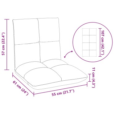 vidaXL Ρυθμιζόμενη Πολυθρόνα Δαπέδου Taupe Ύφασμα 55x61x57cm