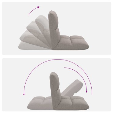 vidaXL Ρυθμιζόμενη Πολυθρόνα Δαπέδου Taupe Ύφασμα 55x61x57cm
