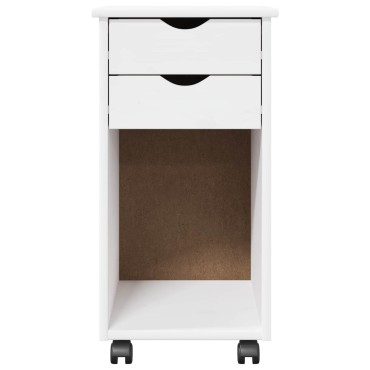 vidaXL Κινητό Ντουλάπι 34x39x65,5cm Στερεό πεύκο Λευκός