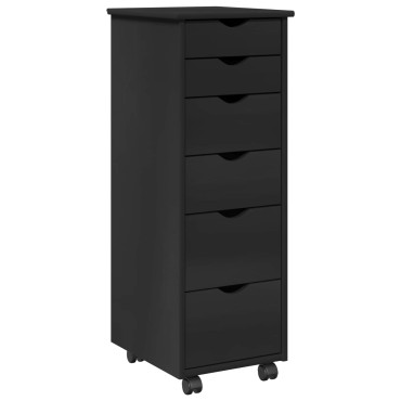vidaXL Κινητό Ντουλάπι 34x39x93,5cm Στερεό ξύλο πεύκου Μαύρο