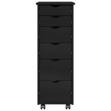 vidaXL Κινητό Ντουλάπι 34x39x93,5cm Στερεό ξύλο πεύκου Μαύρο