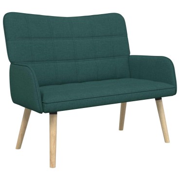 vidaXL Καναπές 2 ατόμων Σκούρο Πράσινο 115x61x87cm Ύφασμα