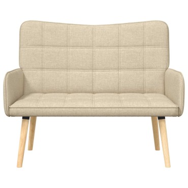 vidaXL Καναπές 2 ατόμων Κρεμ 115x61x87cm Ύφασμα