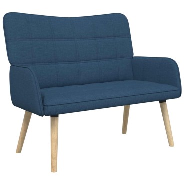 vidaXL Καναπές 2 ατόμων Μπλε 115x61x87cm Ύφασμα