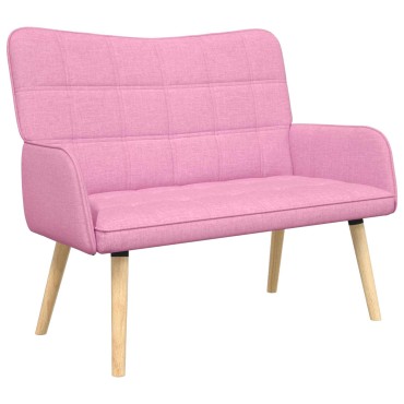 vidaXL Καναπές 2 ατόμων Ροζ 115x61x87cm Ύφασμα