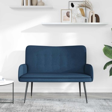 vidaXL Καναπές 2 ατόμων Μπλε 115x61x87cm Ύφασμα