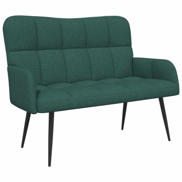 vidaXL Καναπές 2 ατόμων Σκούρο Πράσινο 115x61x87cm Ύφασμα