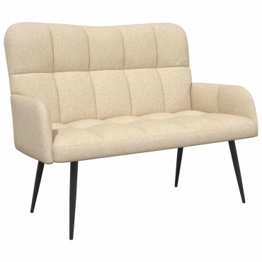 vidaXL Καναπές 2 ατόμων Κρεμ 115x61x87cm Ύφασμα