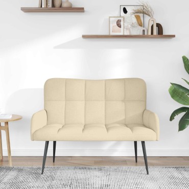 vidaXL Καναπές 2 ατόμων Κρεμ 115x61x87cm Ύφασμα