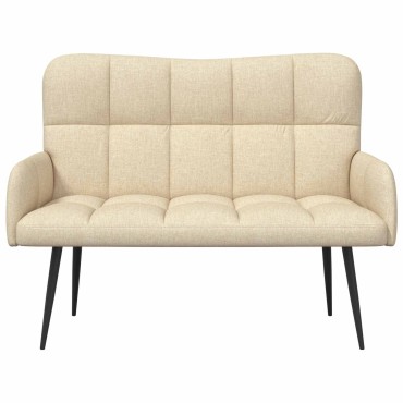 vidaXL Καναπές 2 ατόμων Κρεμ 115x61x87cm Ύφασμα