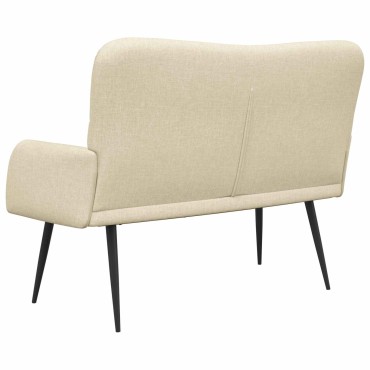 vidaXL Καναπές 2 ατόμων Κρεμ 115x61x87cm Ύφασμα