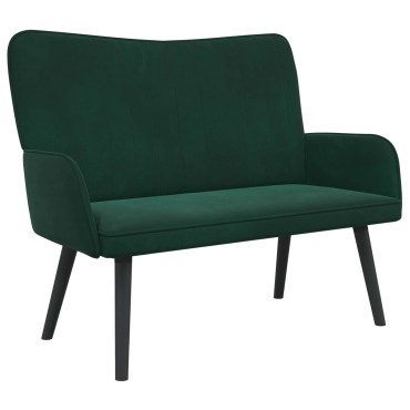vidaXL Καναπές 2 ατόμων Σκούρο Πράσινο 115x61x87cm Βελούδο
