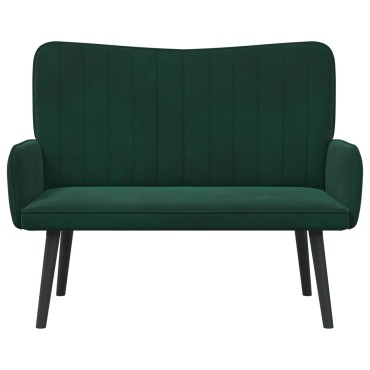 vidaXL Καναπές 2 ατόμων Σκούρο Πράσινο 115x61x87cm Βελούδο
