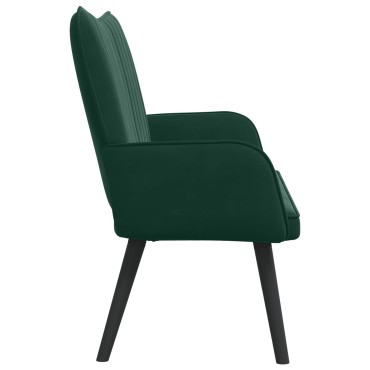 vidaXL Καναπές 2 ατόμων Σκούρο Πράσινο 115x61x87cm Βελούδο
