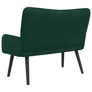 vidaXL Καναπές 2 ατόμων Σκούρο Πράσινο 115x61x87cm Βελούδο