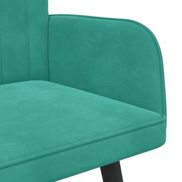 vidaXL Καναπές 2 ατόμων Τιρκουάζ 115x61x87cm Βελούδο