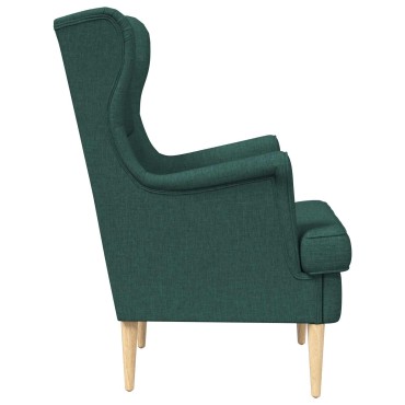 vidaXL Πολυθρόνα Σκούρο Πράσινο ύφασμα 65x79x100cm 1 τεμ.