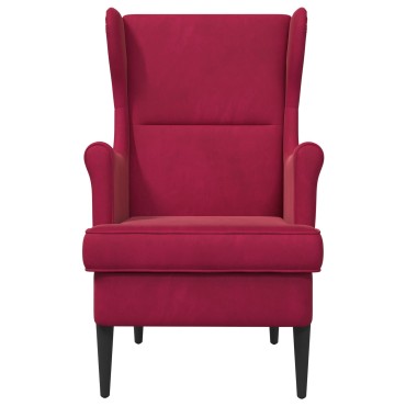 vidaXL Πολυθρόνα Κόκκινο Βελούδο 65x79x100cm 1 τεμ.