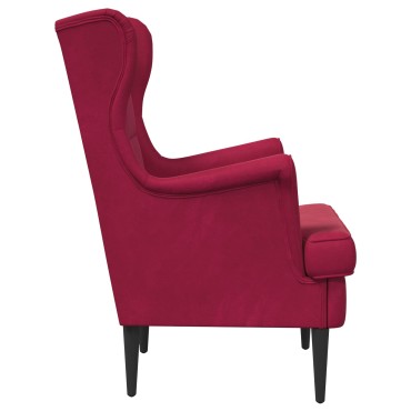 vidaXL Πολυθρόνα Κόκκινο Βελούδο 65x79x100cm 1 τεμ.