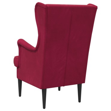 vidaXL Πολυθρόνα Κόκκινο Βελούδο 65x79x100cm 1 τεμ.