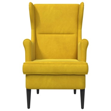 vidaXL Πολυθρόνα Κίτρινο Βελούδο 65x79x100cm 1 τεμ.