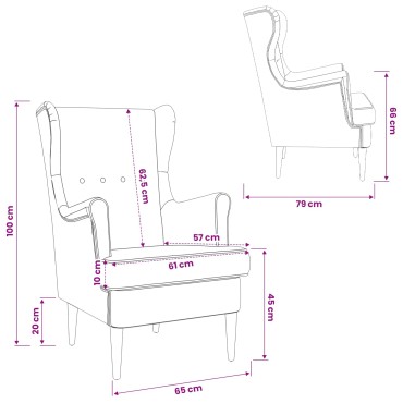 vidaXL Πολυθρόνα Μπλε Ύφασμα 65x79x100cm 1 τεμ.