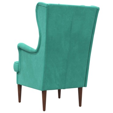 vidaXL Πολυθρόνα Τιρκουάζ Βελούδο 65x79x100cm 1 τεμ.