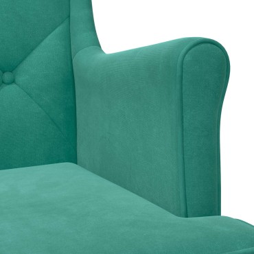 vidaXL Πολυθρόνα Τιρκουάζ Βελούδο 65x79x100cm 1 τεμ.