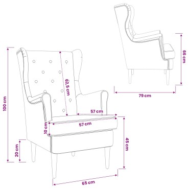 vidaXL Πολυθρόνα Κόκκινο Ύφασμα 65x79x100cm 1 τεμ.
