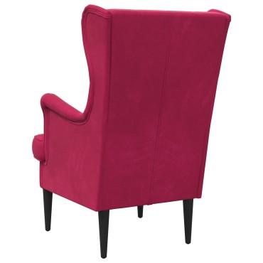 vidaXL Πολυθρόνα Κόκκινο Βελούδο 65x79x100cm 1 τεμ.