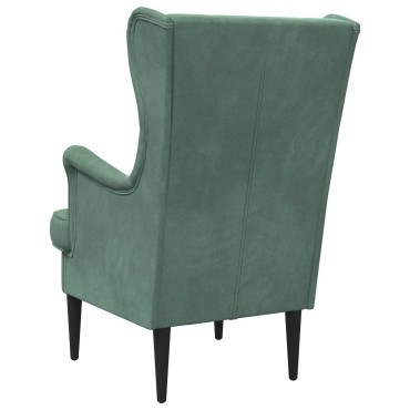 vidaXL Πολυθρόνα Θαλασσί Βελούδο 65x79x100cm 1 τεμ.