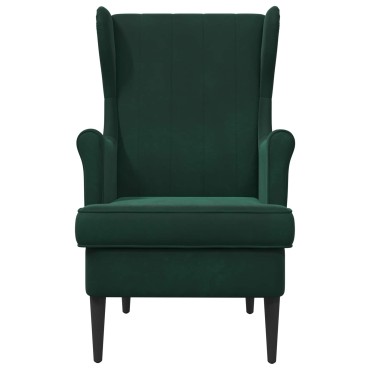 vidaXL Πολυθρόνα Σκούρο Πράσινο Βελούδο 65x79x100cm 1 τεμ.